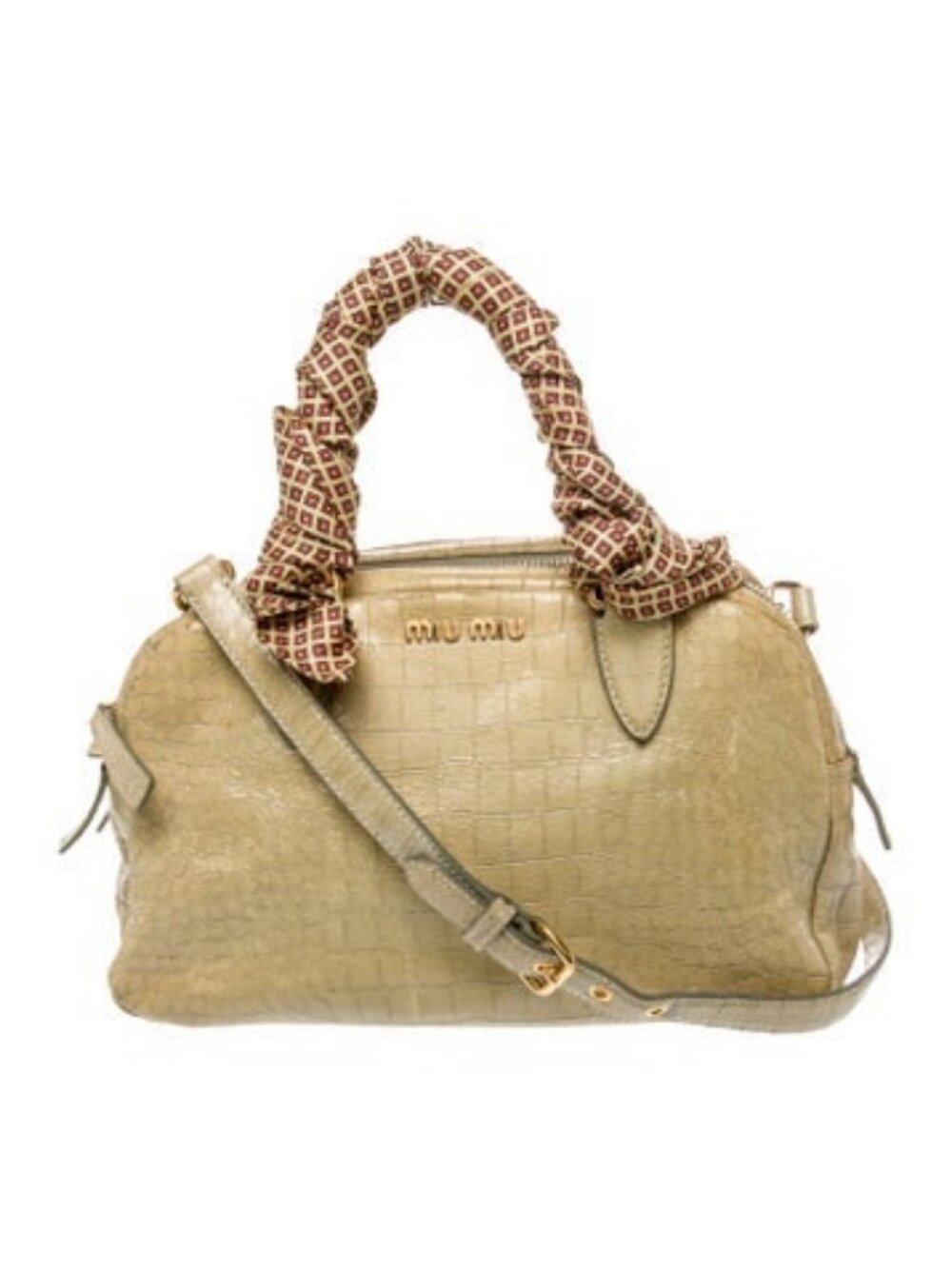 Miu Miu Embossed Leather Top Handle Bag Vintage